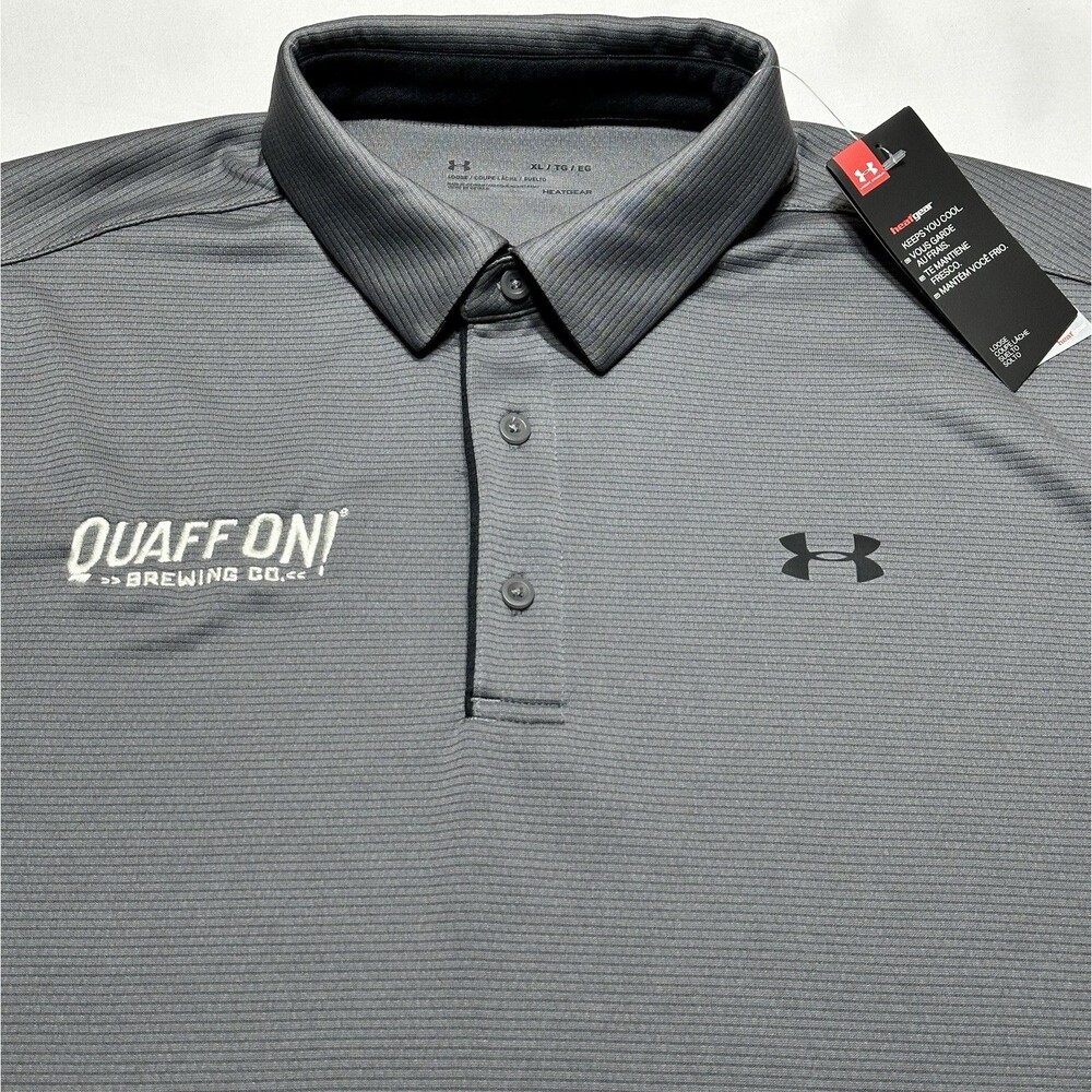 Quaff On! Brewing Company Under Armour Polo Shirt Beer Brewery Indiana NWT New
